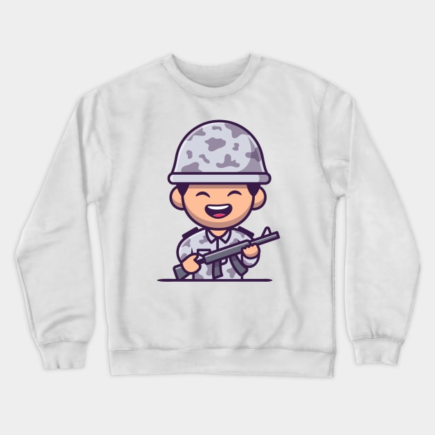 Soldier Army With Gun Crewneck Sweatshirt by Catalyst Labs